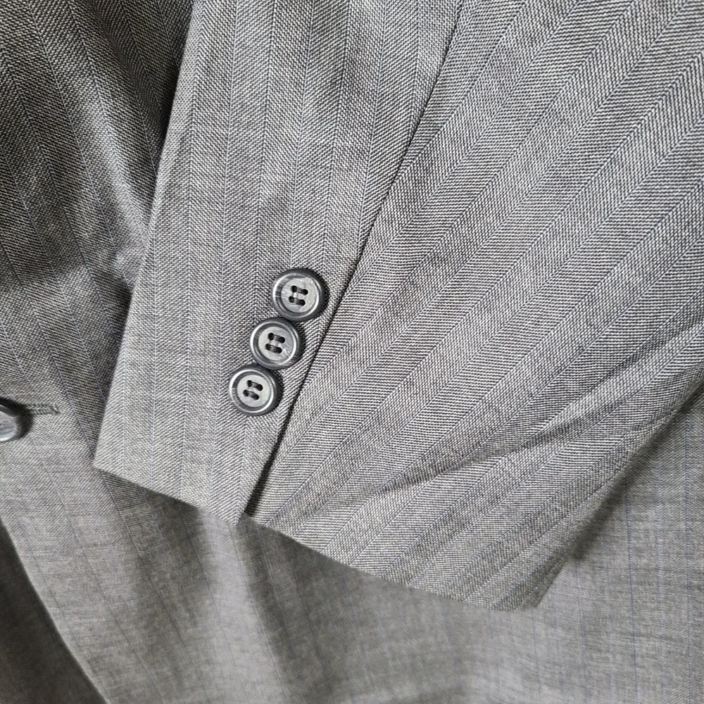 Louis Roth Jacket Mens 43R Gray Striped Blazer Two Button Formal Suit Coat‎